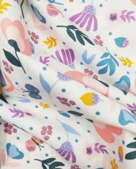 Webware Poplin Flowers weiß