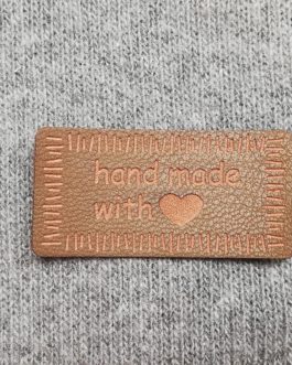 Label Kunstleder “handmade with Love” braun