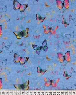 French Terry Butterflies blau