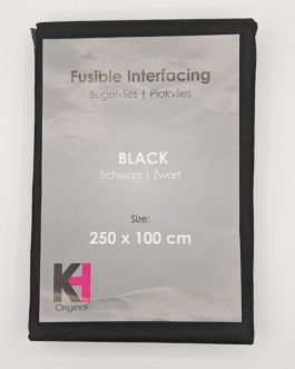 dünnes Bügelvlies schwarz 2,5 x 1m