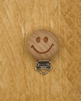 Schnullerclips Holz Smiley