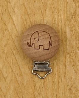 Schnullerclips Holz Elefant